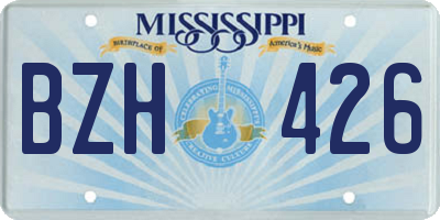 MS license plate BZH426