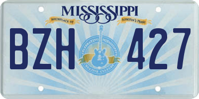 MS license plate BZH427