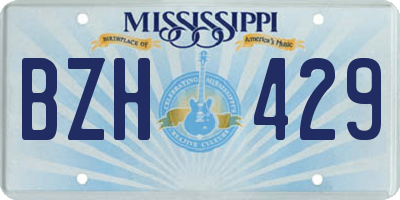 MS license plate BZH429