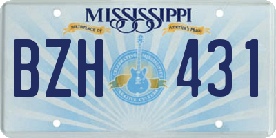 MS license plate BZH431