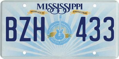MS license plate BZH433