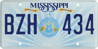 MS license plate BZH434