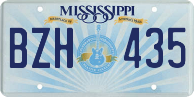 MS license plate BZH435