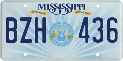 MS license plate BZH436