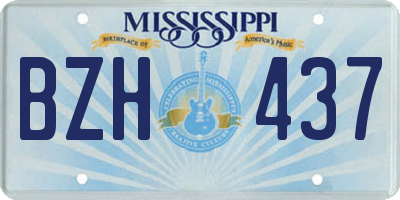 MS license plate BZH437