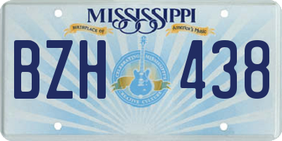 MS license plate BZH438