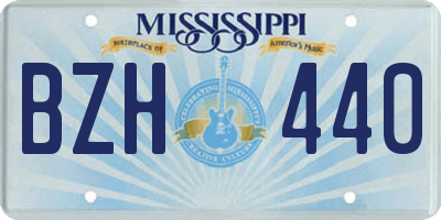 MS license plate BZH440