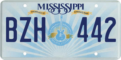 MS license plate BZH442