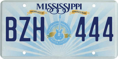 MS license plate BZH444