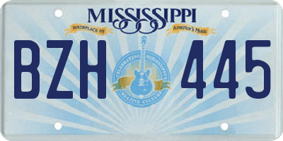 MS license plate BZH445