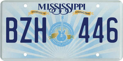 MS license plate BZH446