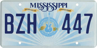 MS license plate BZH447
