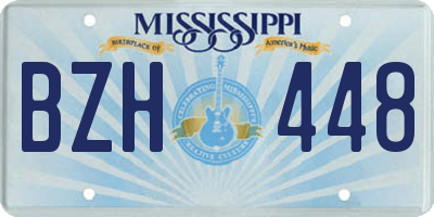 MS license plate BZH448