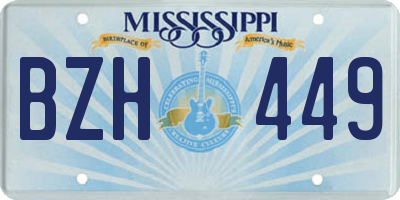 MS license plate BZH449