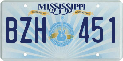 MS license plate BZH451