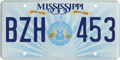 MS license plate BZH453