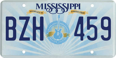 MS license plate BZH459