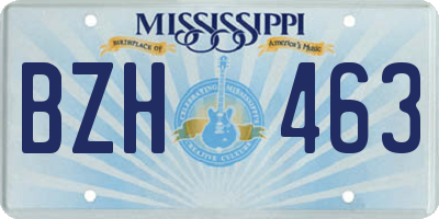 MS license plate BZH463