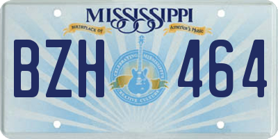 MS license plate BZH464