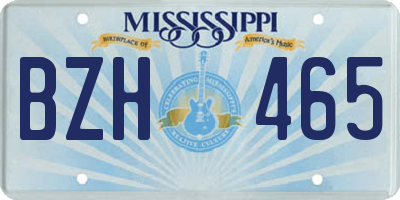 MS license plate BZH465