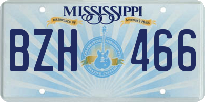 MS license plate BZH466