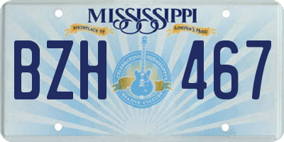MS license plate BZH467