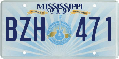 MS license plate BZH471