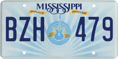 MS license plate BZH479