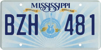 MS license plate BZH481