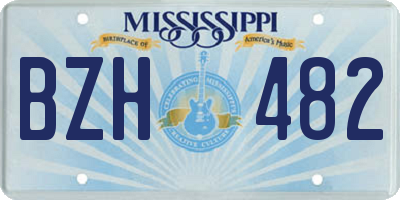 MS license plate BZH482