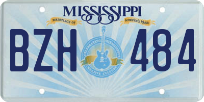 MS license plate BZH484