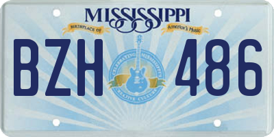 MS license plate BZH486