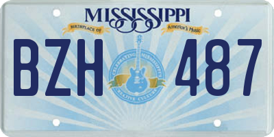 MS license plate BZH487
