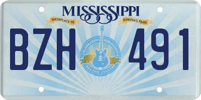 MS license plate BZH491
