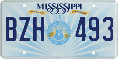 MS license plate BZH493