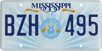 MS license plate BZH495