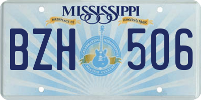 MS license plate BZH506