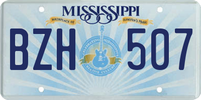 MS license plate BZH507
