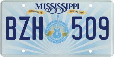 MS license plate BZH509