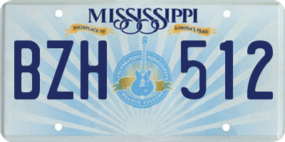 MS license plate BZH512