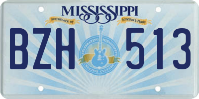 MS license plate BZH513
