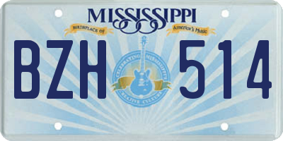 MS license plate BZH514