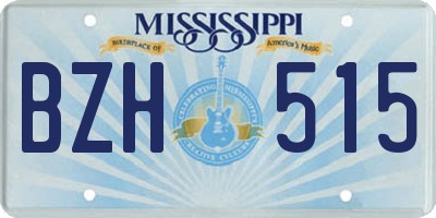 MS license plate BZH515