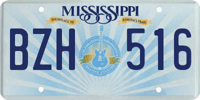 MS license plate BZH516