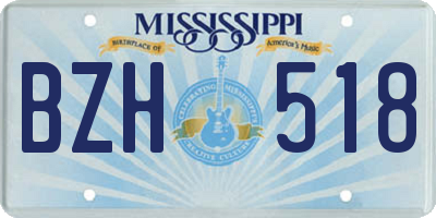 MS license plate BZH518