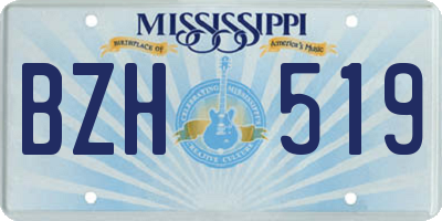MS license plate BZH519