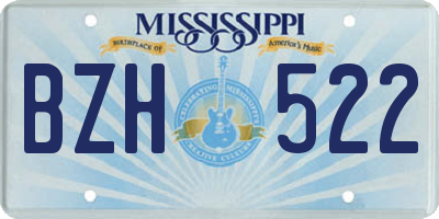 MS license plate BZH522