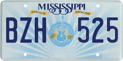 MS license plate BZH525