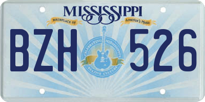 MS license plate BZH526