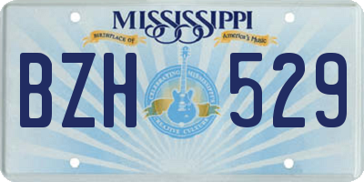 MS license plate BZH529